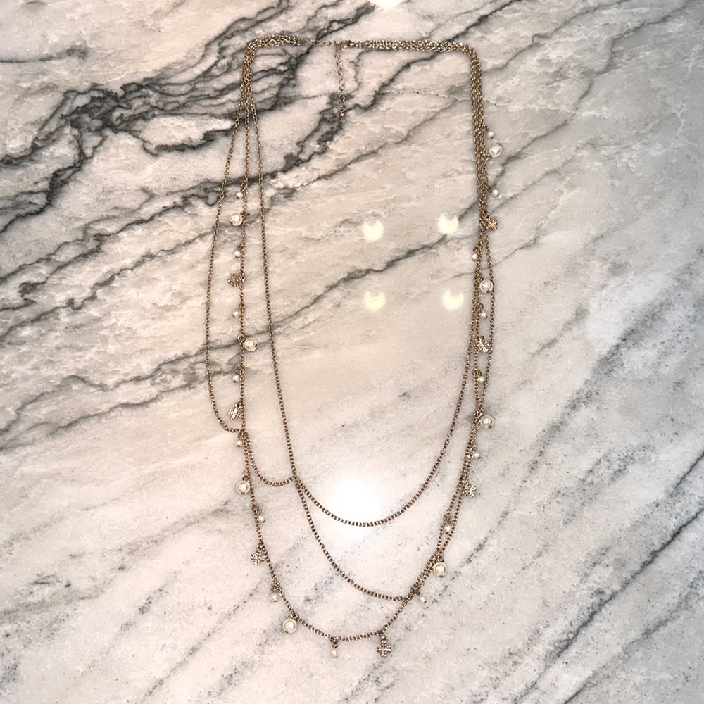 Multilayered Pearl Necklace